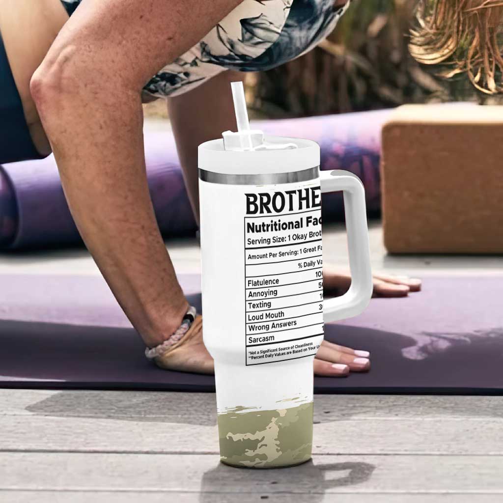 Funny Brother Gifts Tumbler With Handle I Smile Because You Are My Brothers Camo