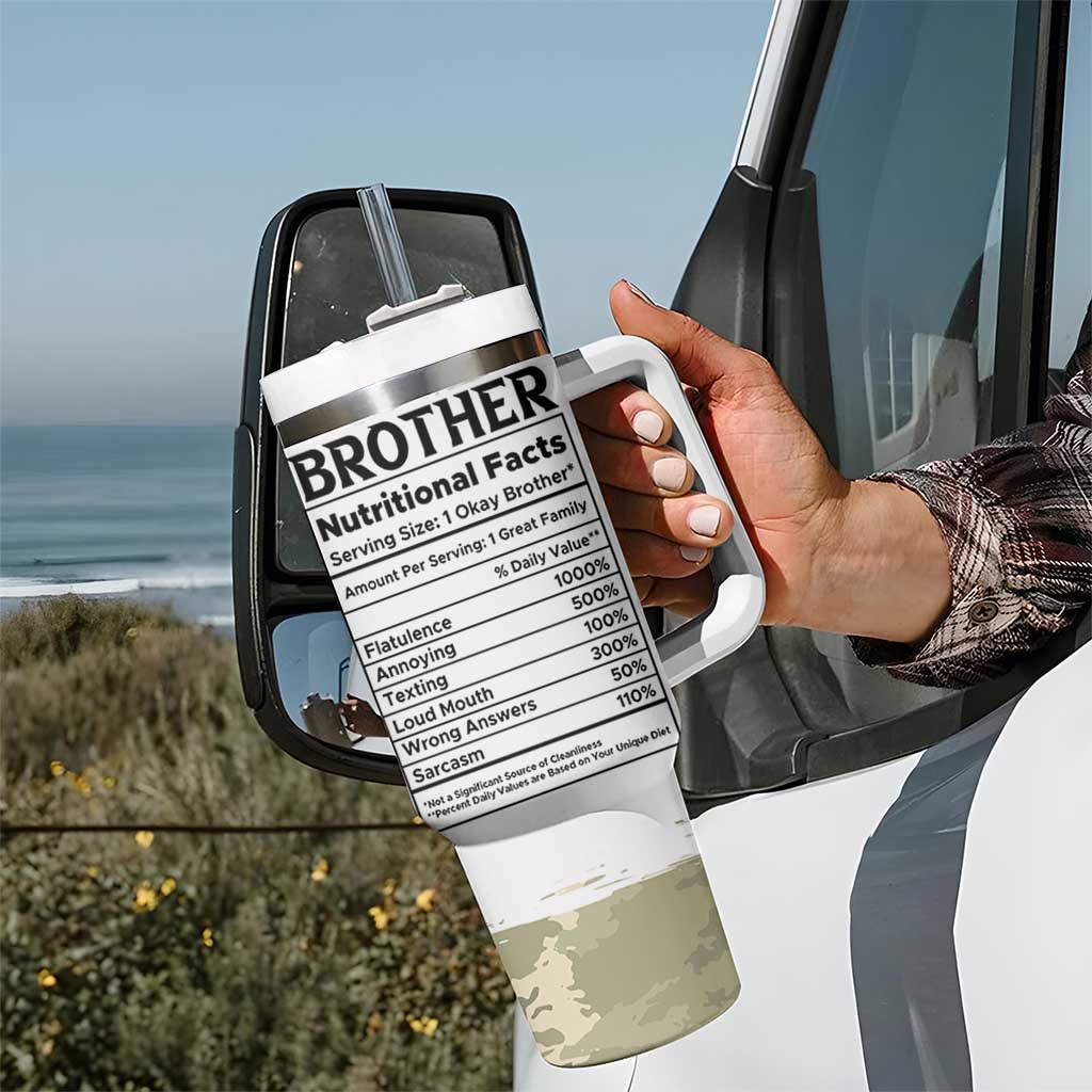 Funny Brother Gifts Tumbler With Handle I Smile Because You Are My Brothers Camo