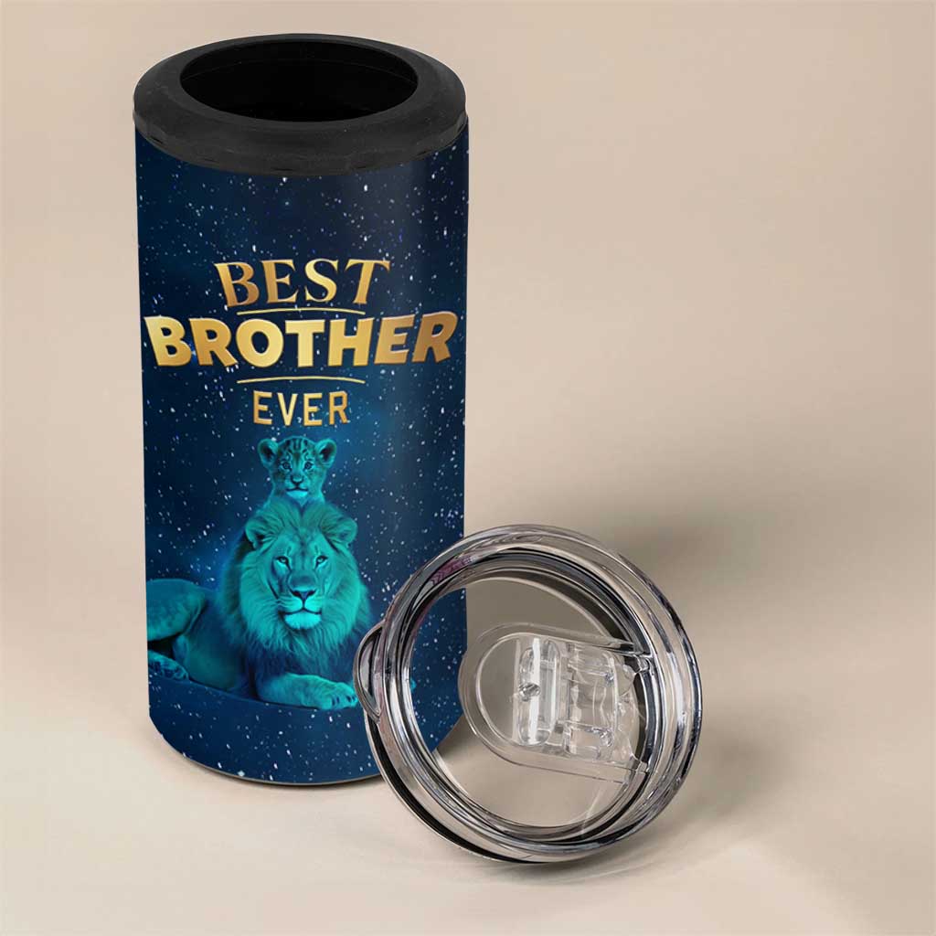 Best Brother Ever 4 in 1 Can Cooler Tumbler Brothers Adult Big Brother Gifts Lion