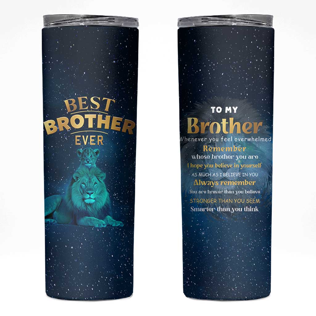 Best Brother Ever Skinny Tumbler Brothers Adult Big Brother Gifts Lion
