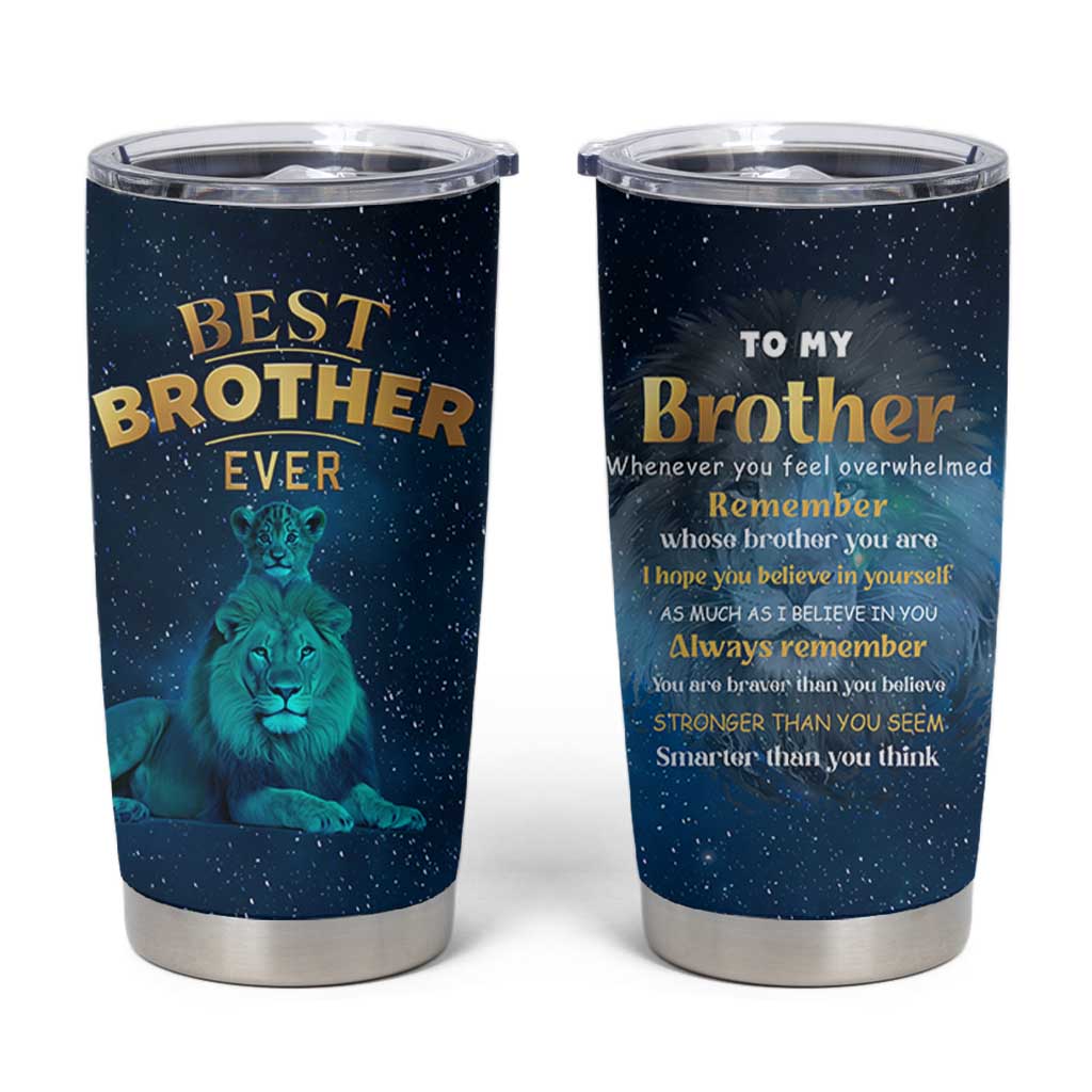 Best Brother Ever Tumbler Cup Brothers Adult Big Brother Gifts Lion