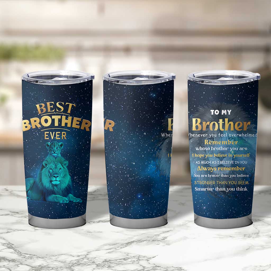 Best Brother Ever Tumbler Cup Brothers Adult Big Brother Gifts Lion