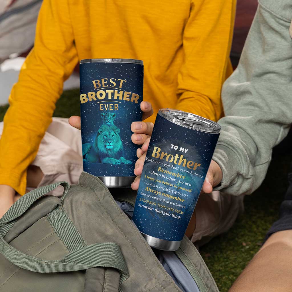 Best Brother Ever Tumbler Cup Brothers Adult Big Brother Gifts Lion
