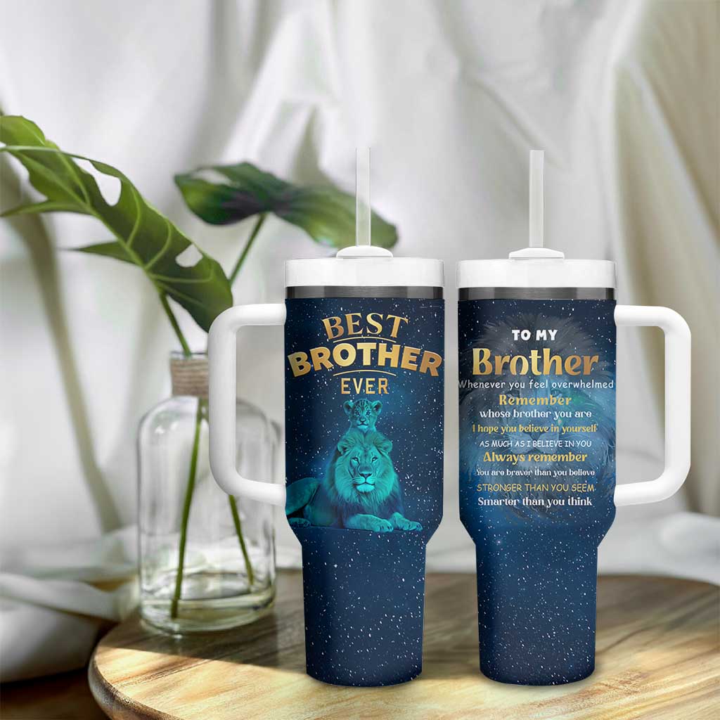 Best Brother Ever Tumbler With Handle Brothers Adult Big Brother Gifts Lion