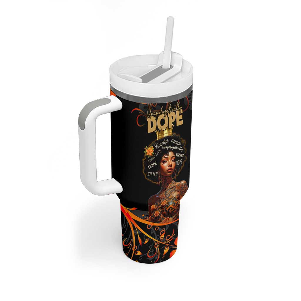 Afro Woman Tumbler With Handle Black Women Unapologetically Dope Juneteenth Black History Afican Roots