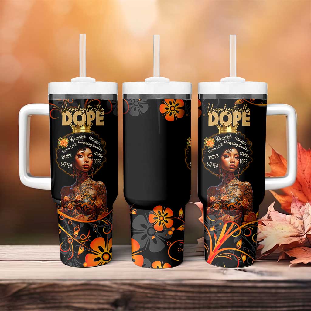 Afro Woman Tumbler With Handle Black Women Unapologetically Dope Juneteenth Black History Afican Roots