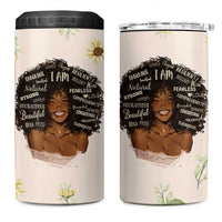 Christian Gifts for Black Women 4 in 1 Can Cooler Tumbler Sunflower African American Afro Black Girl Encouragement Religious Gift - Wonder Print Shop