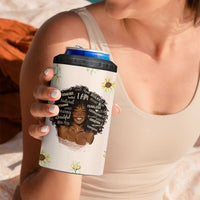 Christian Gifts for Black Women 4 in 1 Can Cooler Tumbler Sunflower African American Afro Black Girl Encouragement Religious Gift - Wonder Print Shop