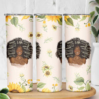 Christian Gifts for Black Women Skinny Tumbler Sunflower African American Afro Black Girl Encouragement Religious Gift - Wonder Print Shop