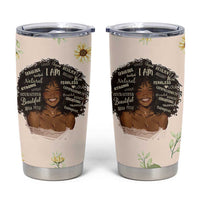 Christian Gifts for Black Women Tumbler Cup Sunflower African American Afro Black Girl Encouragement Religious Gift - Wonder Print Shop
