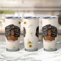 Christian Gifts for Black Women Tumbler Cup Sunflower African American Afro Black Girl Encouragement Religious Gift - Wonder Print Shop
