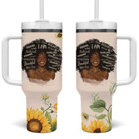 Christian Gifts for Black Women Tumbler With Handle Sunflower African American Afro Black Girl Encouragement Religious Gift - Wonder Print Shop
