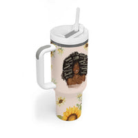 Christian Gifts for Black Women Tumbler With Handle Sunflower African American Afro Black Girl Encouragement Religious Gift - Wonder Print Shop