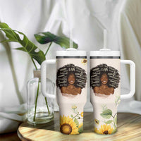 Christian Gifts for Black Women Tumbler With Handle Sunflower African American Afro Black Girl Encouragement Religious Gift - Wonder Print Shop