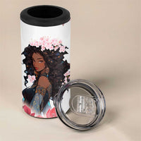 Black Queen 4 in 1 Can Cooler Tumbler Afro Afican Roots Women Floral Juneteenth Black History