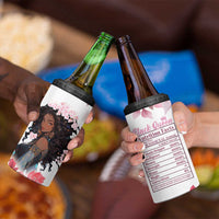 Black Queen 4 in 1 Can Cooler Tumbler Afro Afican Roots Women Floral Juneteenth Black History