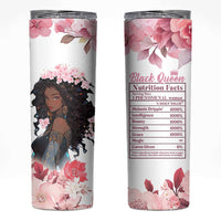 Black Queen Skinny Tumbler Afro Afican Roots Women Floral Juneteenth Black History
