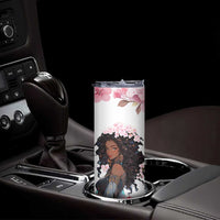 Black Queen Skinny Tumbler Afro Afican Roots Women Floral Juneteenth Black History