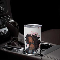 Black Queen Tumbler Cup Afro Afican Roots Women Floral Juneteenth Black History