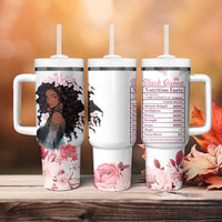 Black Queen Tumbler With Handle Afro Afican Roots Women Floral Juneteenth Black History
