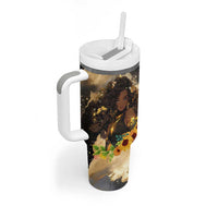 Bible Emergency Numbers Tumbler With Handle Bible Verse Religious Gifts For Afro Women
