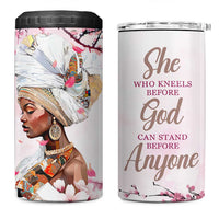 African American Gifts For Women 4 in 1 Can Cooler Tumbler Cherry Blossom Flowers Bible Verse Religious Gifts For Afro Women