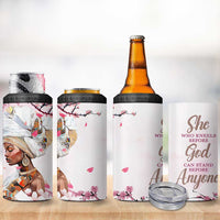 African American Gifts For Women 4 in 1 Can Cooler Tumbler Cherry Blossom Flowers Bible Verse Religious Gifts For Afro Women