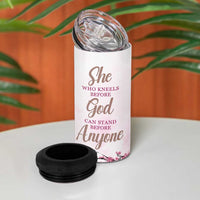 African American Gifts For Women 4 in 1 Can Cooler Tumbler Cherry Blossom Flowers Bible Verse Religious Gifts For Afro Women