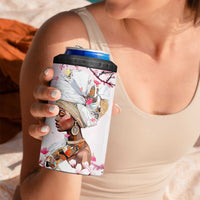African American Gifts For Women 4 in 1 Can Cooler Tumbler Cherry Blossom Flowers Bible Verse Religious Gifts For Afro Women