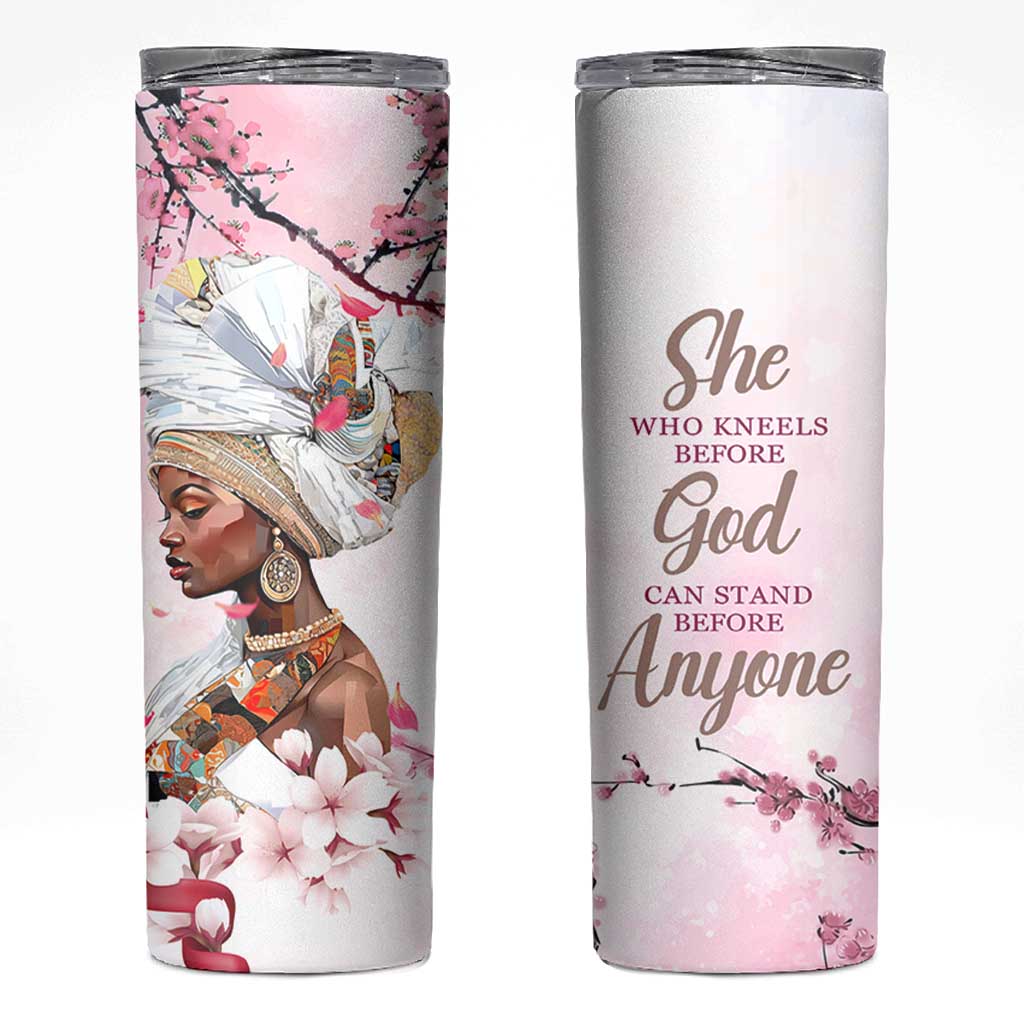 African American Gifts For Women Skinny Tumbler Cherry Blossom Flowers Bible Verse Religious Gifts For Afro Women