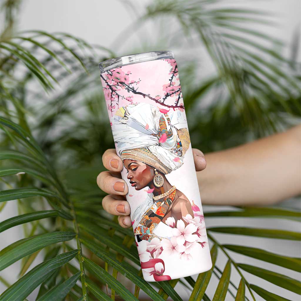 African American Gifts For Women Skinny Tumbler Cherry Blossom Flowers Bible Verse Religious Gifts For Afro Women