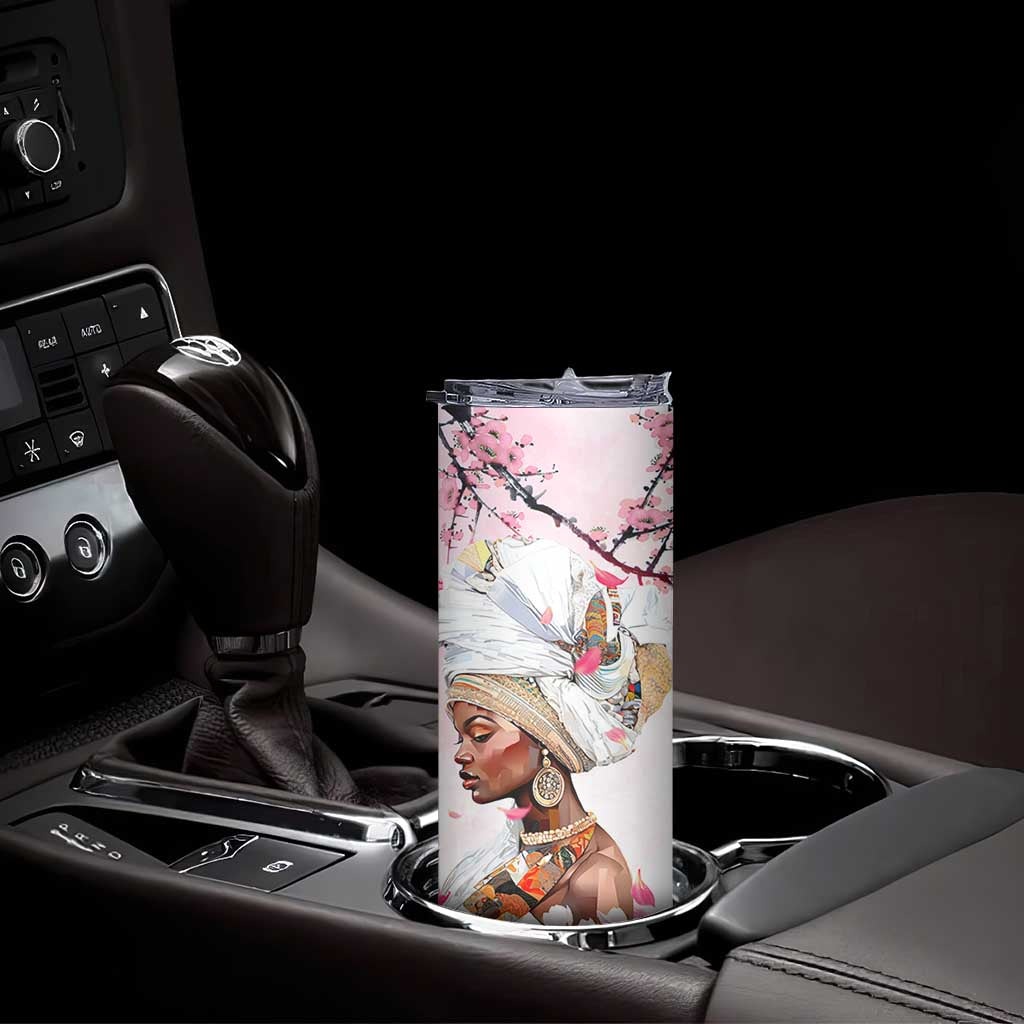 African American Gifts For Women Skinny Tumbler Cherry Blossom Flowers Bible Verse Religious Gifts For Afro Women