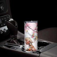 African American Gifts For Women Skinny Tumbler Cherry Blossom Flowers Bible Verse Religious Gifts For Afro Women