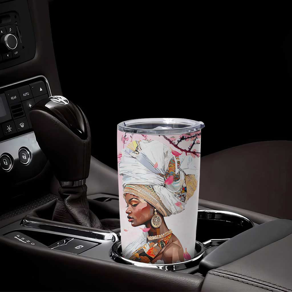 African American Gifts For Women Tumbler Cup Cherry Blossom Flowers Bible Verse Religious Gifts For Afro Women