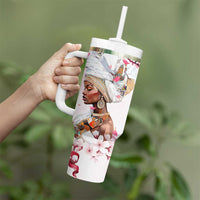 African American Gifts For Women Tumbler With Handle Cherry Blossom Flowers Bible Verse Religious Gifts For Afro Women