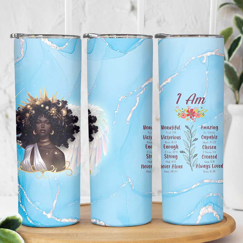 Christian Gifts for Black Women Skinny Tumbler African American Afro Black Girl Encouragement Religious Gift - Wonder Print Shop