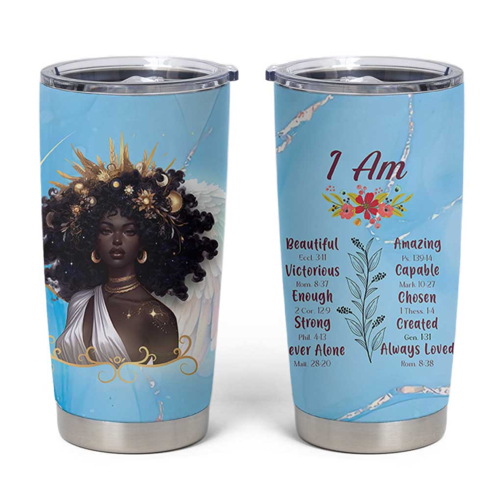 Christian Gifts for Black Women Tumbler Cup African American Afro Black Girl Encouragement Religious Gift - Wonder Print Shop