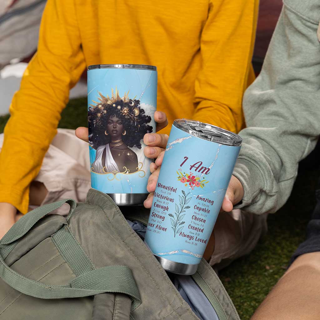 Christian Gifts for Black Women Tumbler Cup African American Afro Black Girl Encouragement Religious Gift - Wonder Print Shop