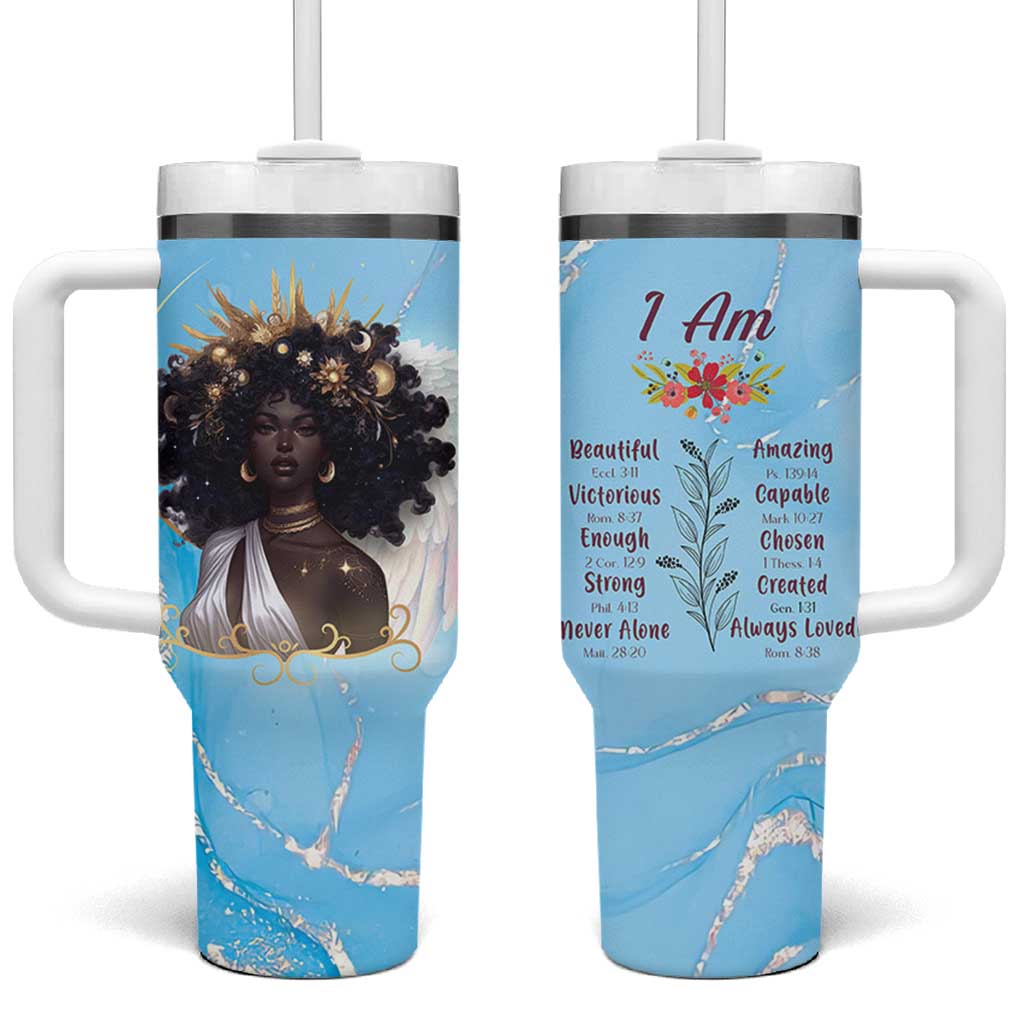 Christian Gifts for Black Women Tumbler With Handle African American Afro Black Girl Encouragement Religious Gift - Wonder Print Shop