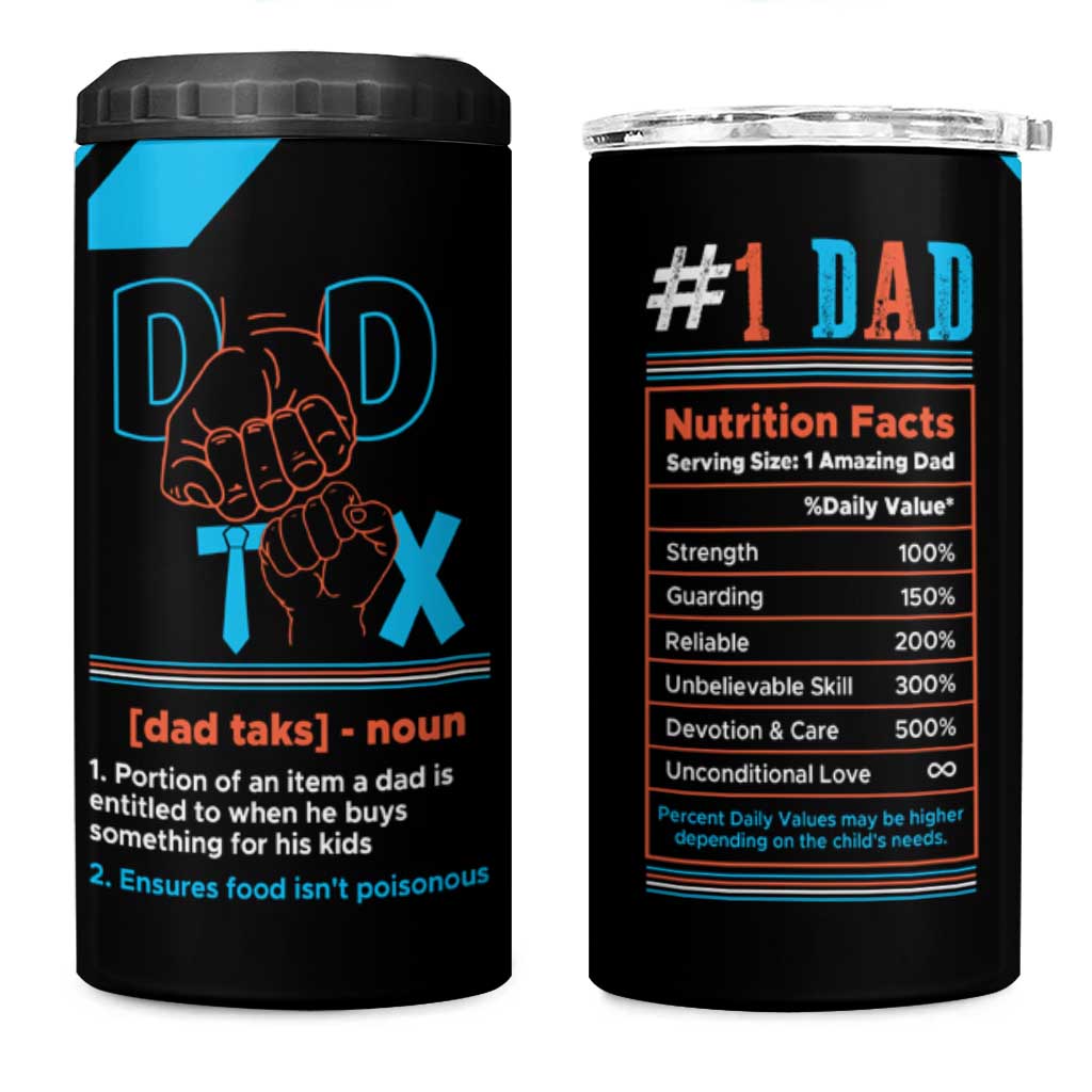 Dad Tax 4 in 1 Can Cooler Tumbler Funny Birthday Christmas Gift For Men Stepdad Bonus Dad Uncle - Wonder Print Shop