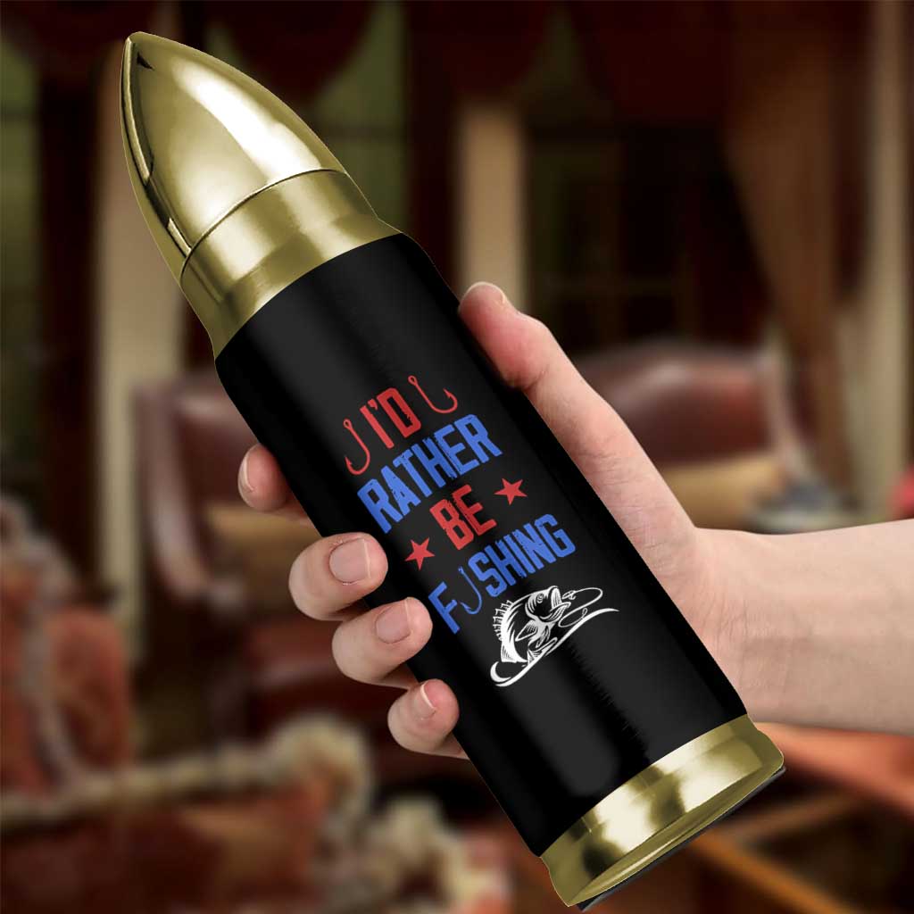 Fishing Gifts Bullet Tumbler Id Rather Be Fishing Bass Fish American Flag