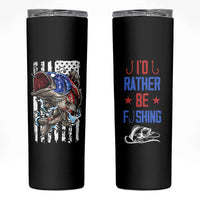 Fishing Gifts Skinny Tumbler Id Rather Be Fishing Bass Fish American Flag