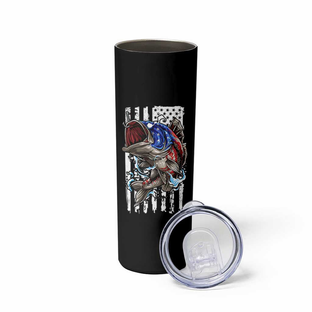 Fishing Gifts Skinny Tumbler Id Rather Be Fishing Bass Fish American Flag