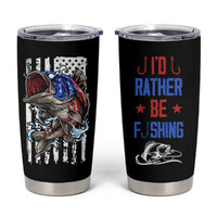 Fishing Gifts Tumbler Cup Id Rather Be Fishing Bass Fish American Flag