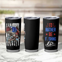 Fishing Gifts Tumbler Cup Id Rather Be Fishing Bass Fish American Flag
