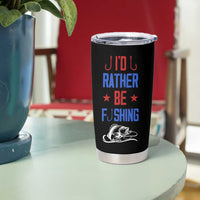 Fishing Gifts Tumbler Cup Id Rather Be Fishing Bass Fish American Flag