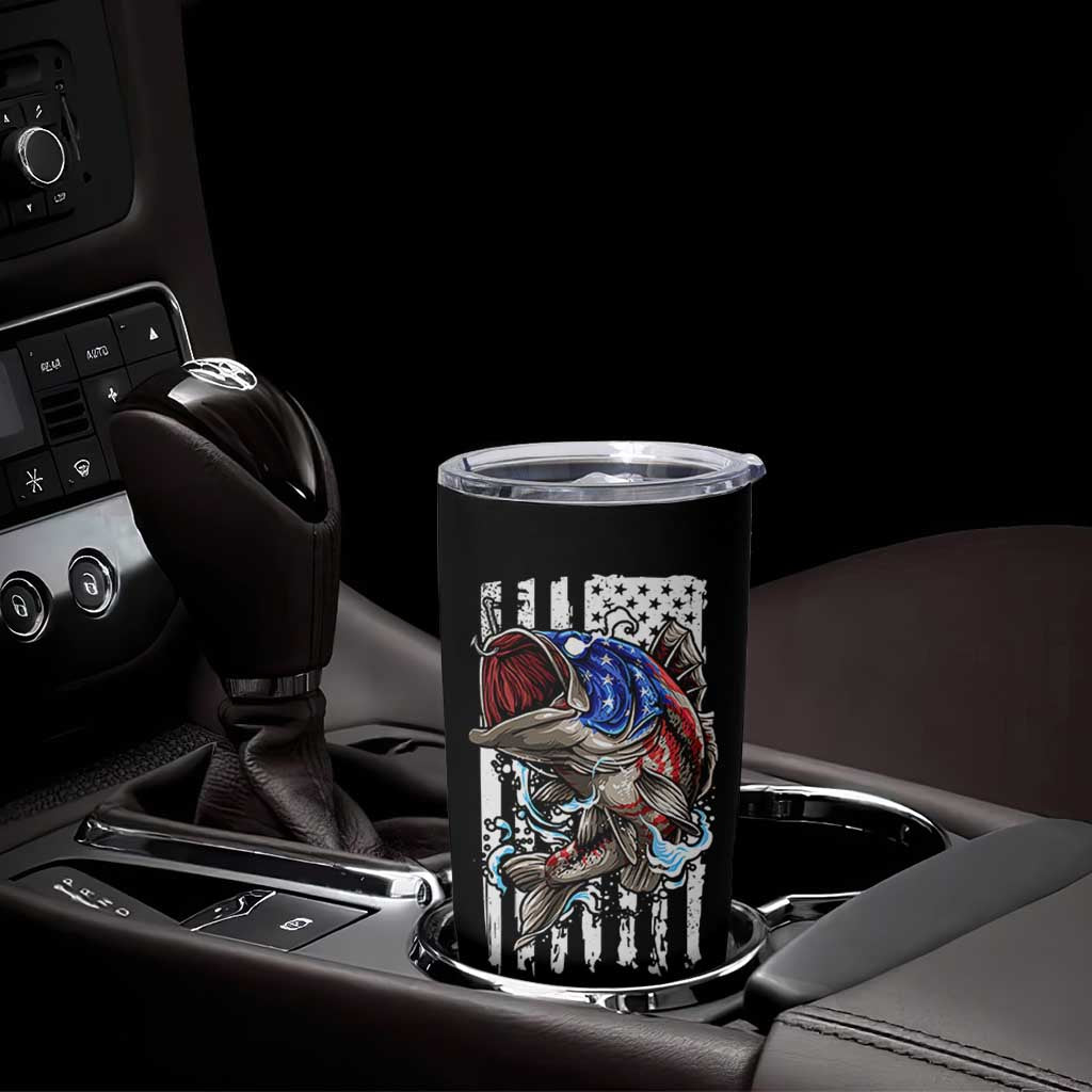 Fishing Gifts Tumbler Cup Id Rather Be Fishing Bass Fish American Flag