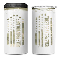 Fathers Day Grandpa 4 in 1 Can Cooler Tumbler Best Grandpa Ever Grandfather Camo American Flag USA