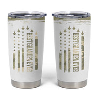 Fathers Day Grandpa Tumbler Cup Best Grandpa Ever Grandfather Camo American Flag USA