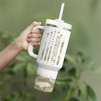 Fathers Day Grandpa Tumbler With Handle Best Grandpa Ever Grandfather Camo American Flag USA
